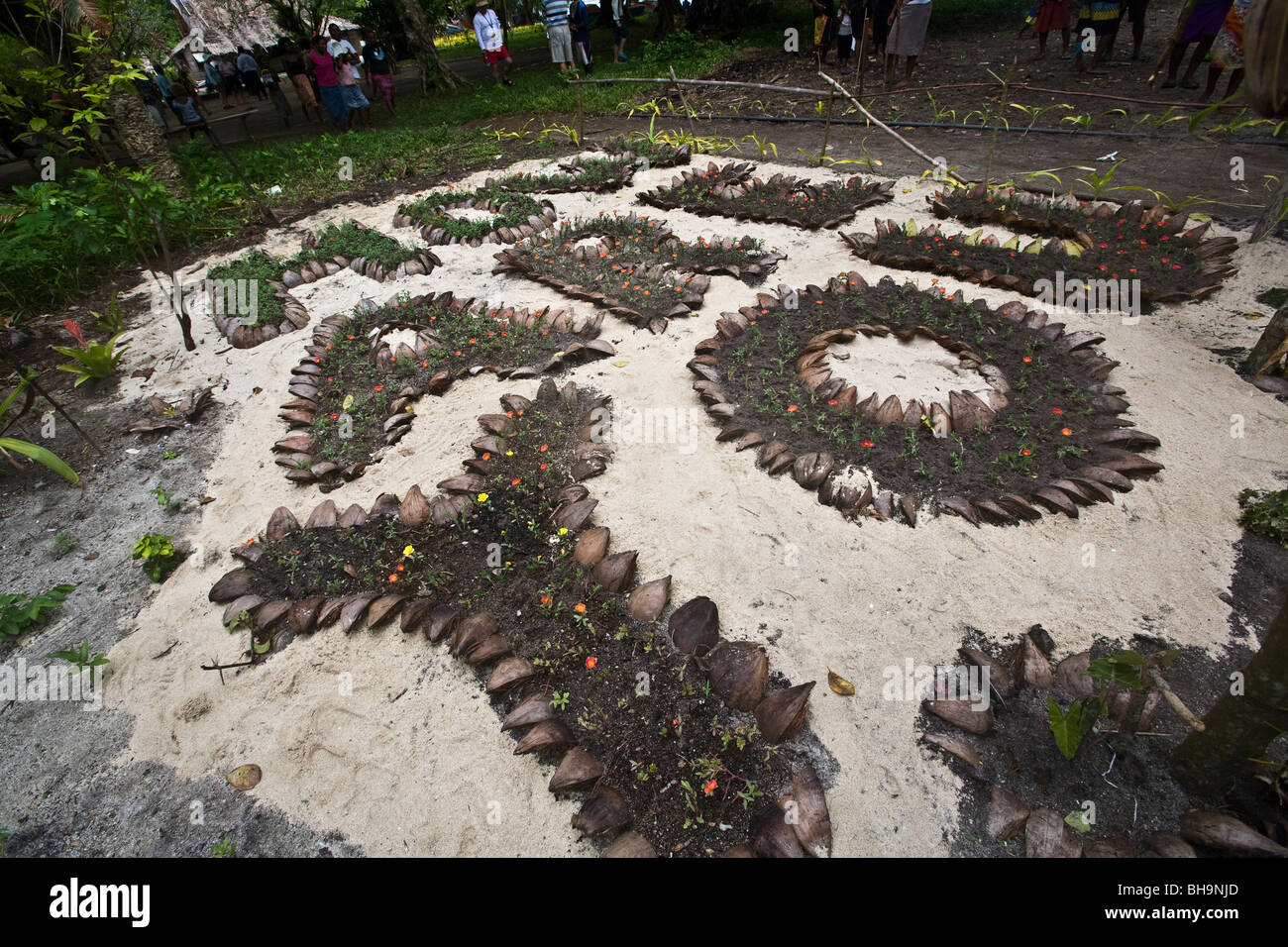 Un jardín melanesias la ortografía de las palabras ¿cómo estás Foto de stock