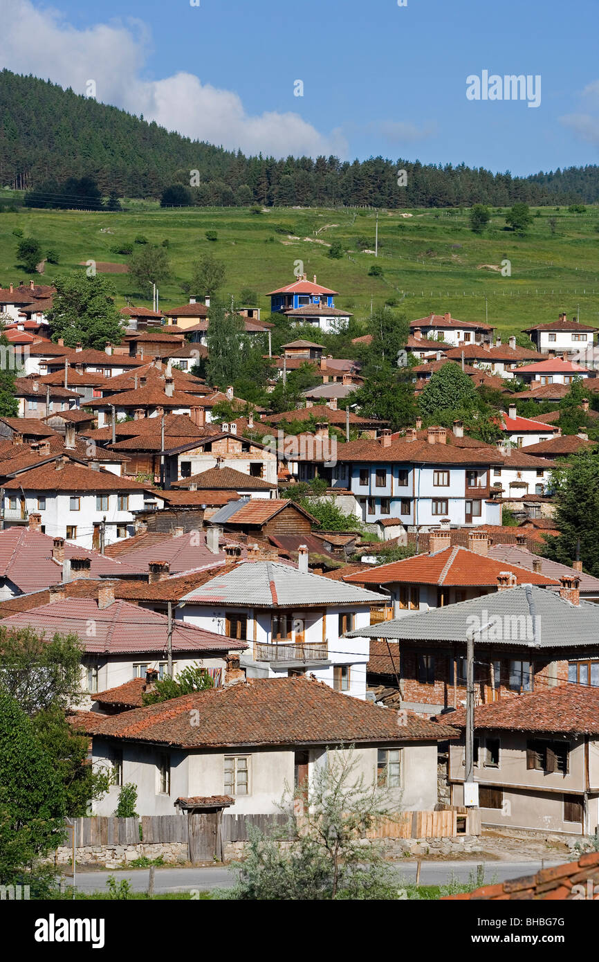 Bulgaria,Koprivchtitsa,Koprivstica,casas típicas Foto de stock