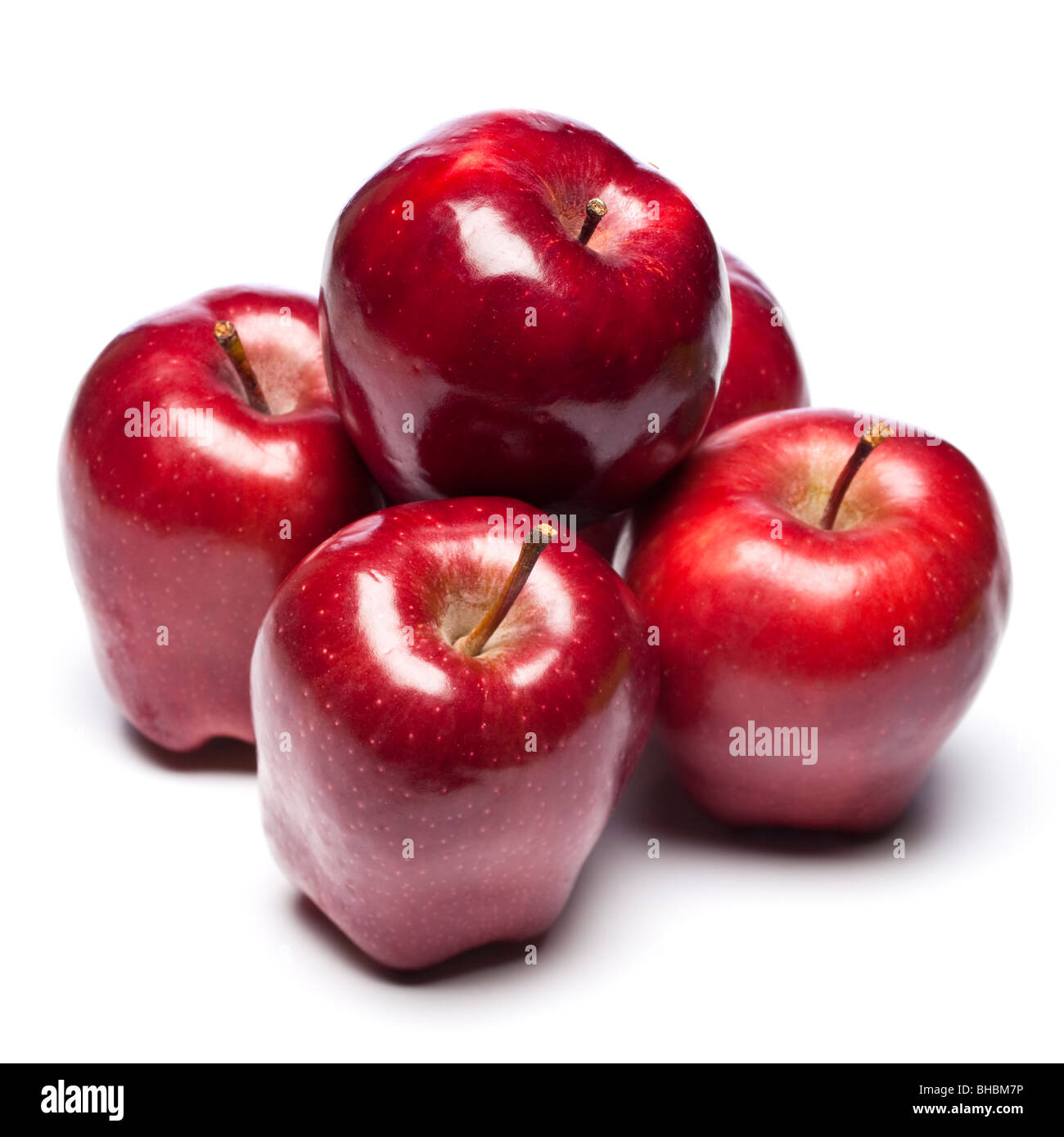 Grupo de manzanas rojas Foto de stock