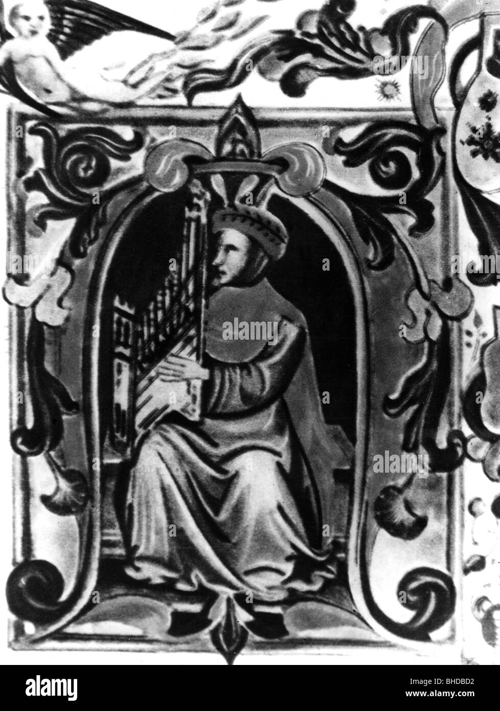 Landini, Francesco, 1335 - 2.9.1397, compositor italiano, poeta, iluminación, Foto de stock