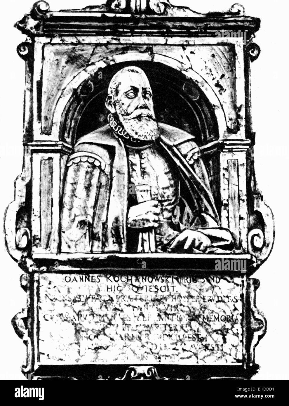Kochanowski, Jan, 1530 - 22.8.1584, poeta polaco, su tumba en la iglesia de Zwolen, Polonia, Foto de stock