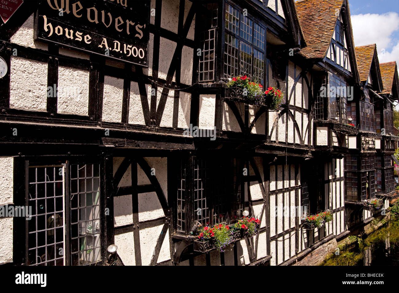 La antigua casa del tejedor en Canterbury, Inglaterra Foto de stock