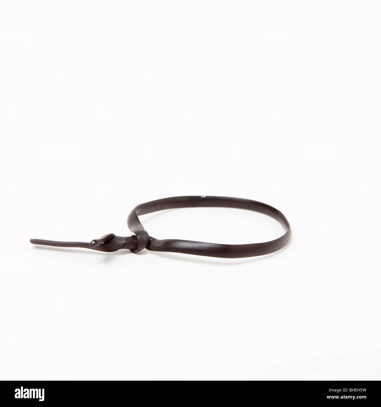 Amarre de alambre recubierto de plástico negro utilizado para una variedad  de cosas aisladas contra un fondo blanco Fotografía de stock - Alamy