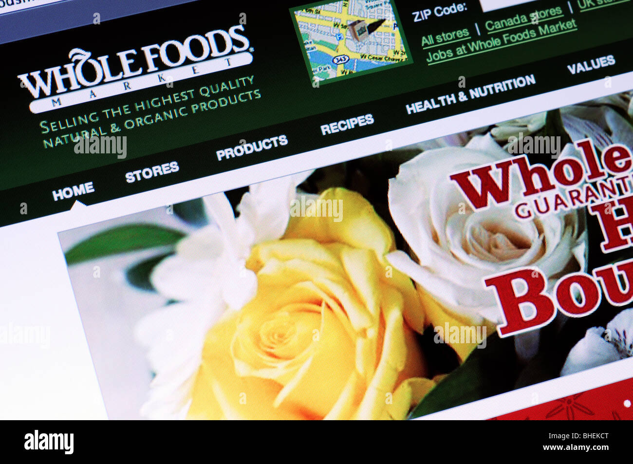 Supermercados Whole Foods website Foto de stock
