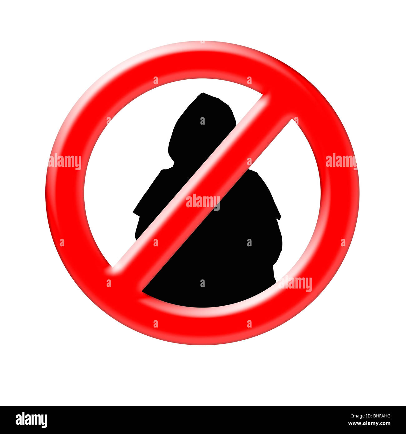 Sudaderas permitido. Imagen conceptual de cartel los encapuchados no se querían Fotografía stock - Alamy