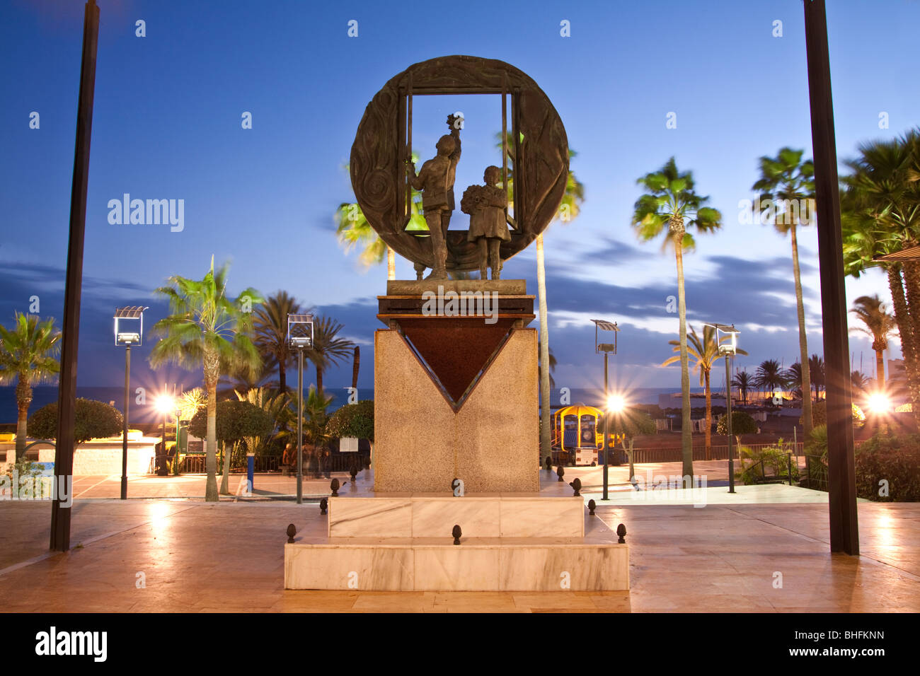 Estatua en el casco antiguo de Marbella - Andalucía, España Foto de stock