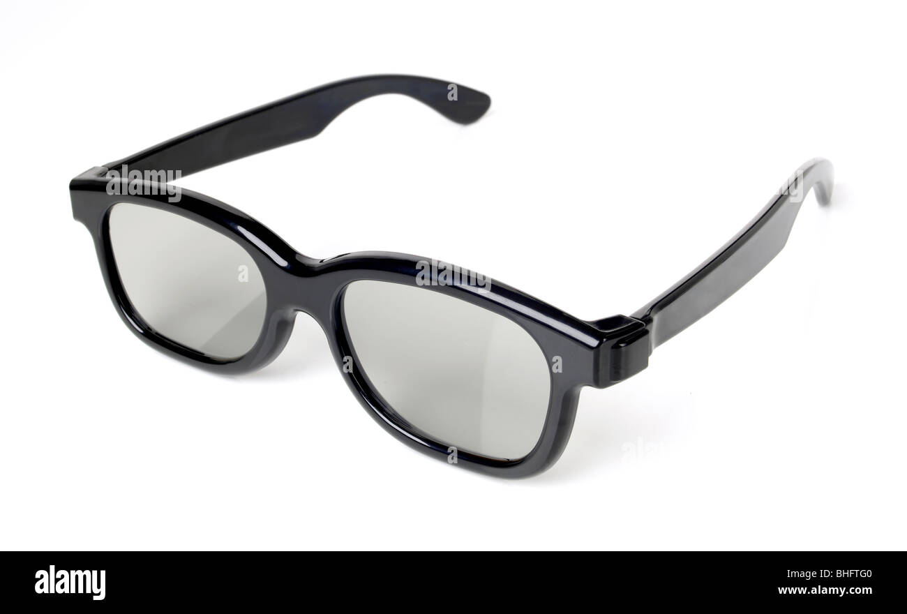 Marco negro gafas 3D Foto de stock