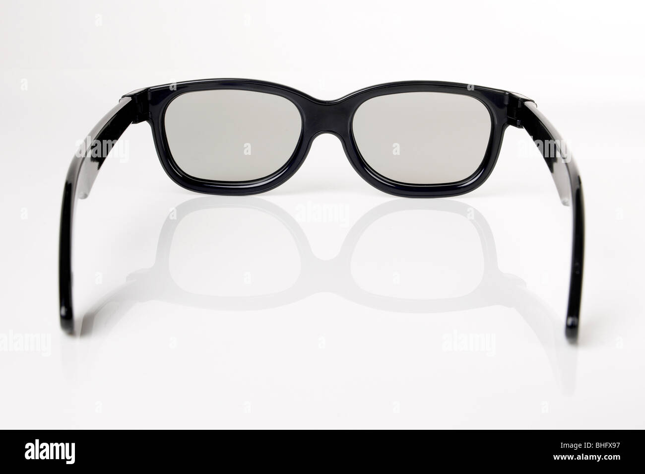 Marco negro gafas 3D Foto de stock