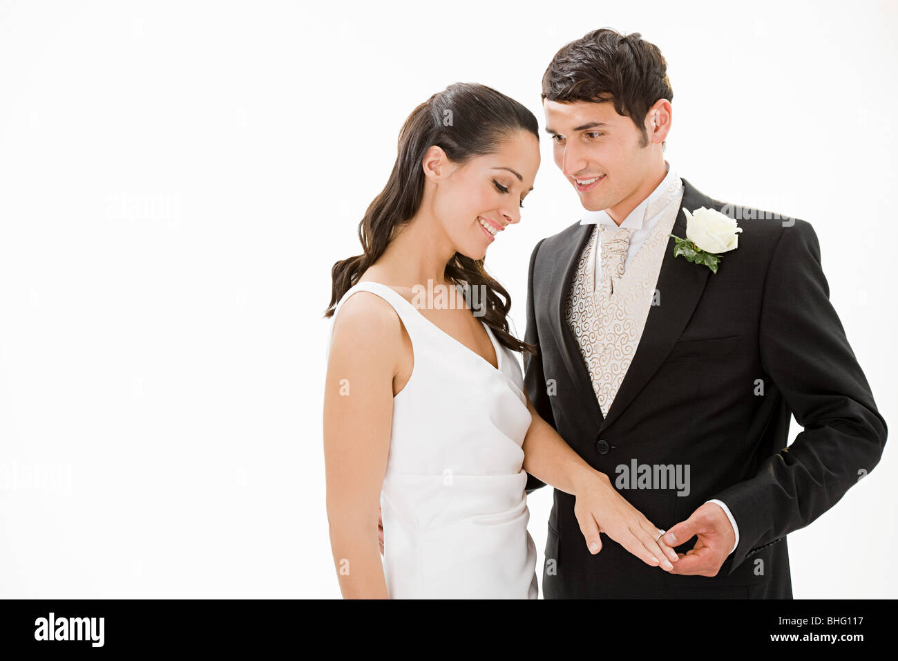 El retrato de la novia y el novio Foto de stock