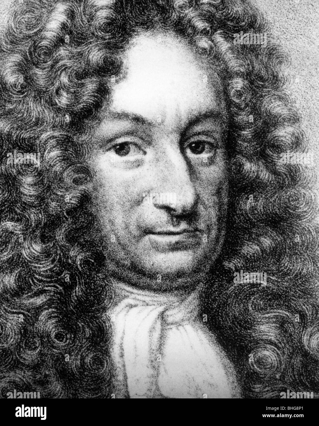 GOTTFRIED Wilhelm Leibniz, matemático y filósofo alemán (1646-1716) Foto de stock