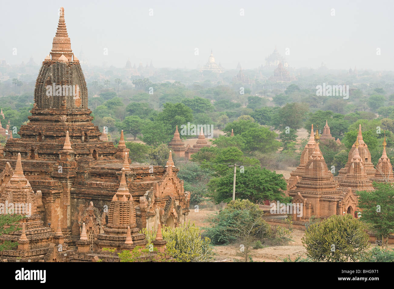 La antigua ciudad de bagan en Birmania Foto de stock