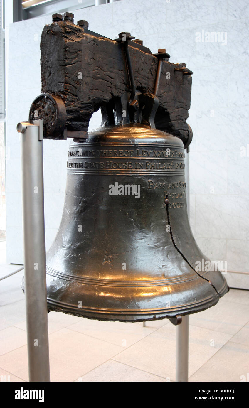 Liberty Bell, Philadelphia, Pennsylvania. Foto tomada en el sitio del monumento histórico. Foto de stock