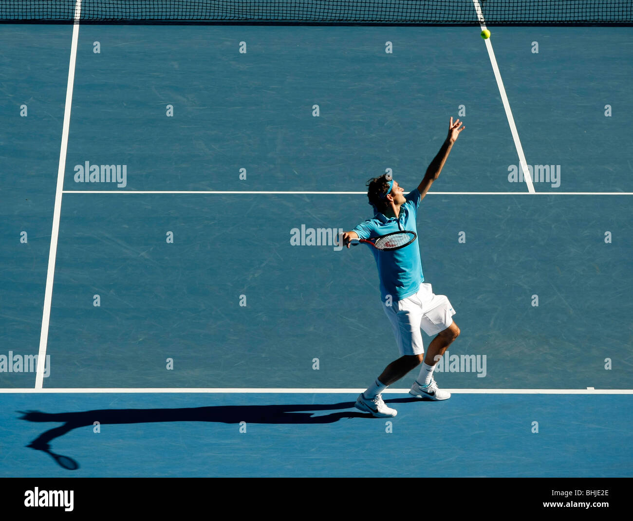 Roger Federer (SUI) en el Abierto de Australia 2010 en Melbourne, Australia Foto de stock