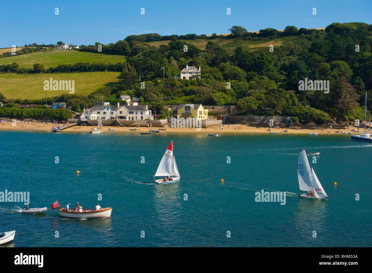 Verano en Salcombe, South Devon, Inglaterra, Reino Unido. Foto de stock