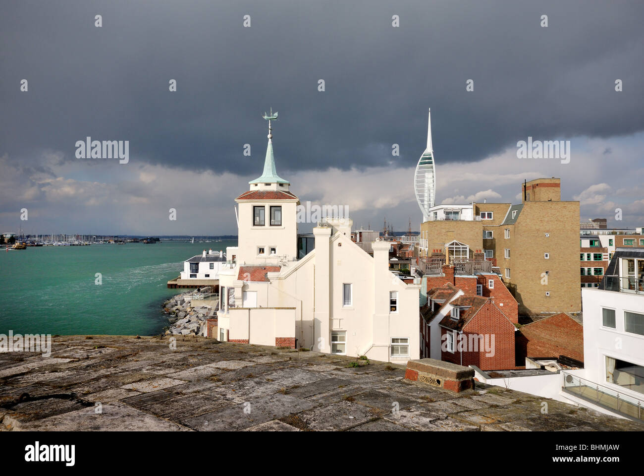 Portsmouth Harbour entrada Foto de stock