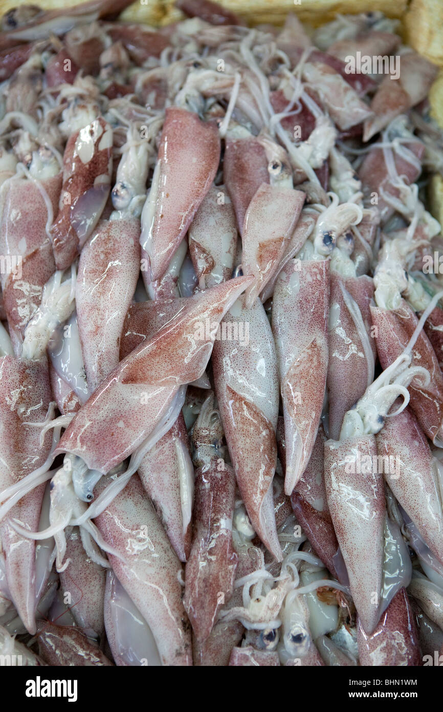 El zoco del mercado de pescado de Jeddah, Arabia Saudí Arabian food Foto de stock