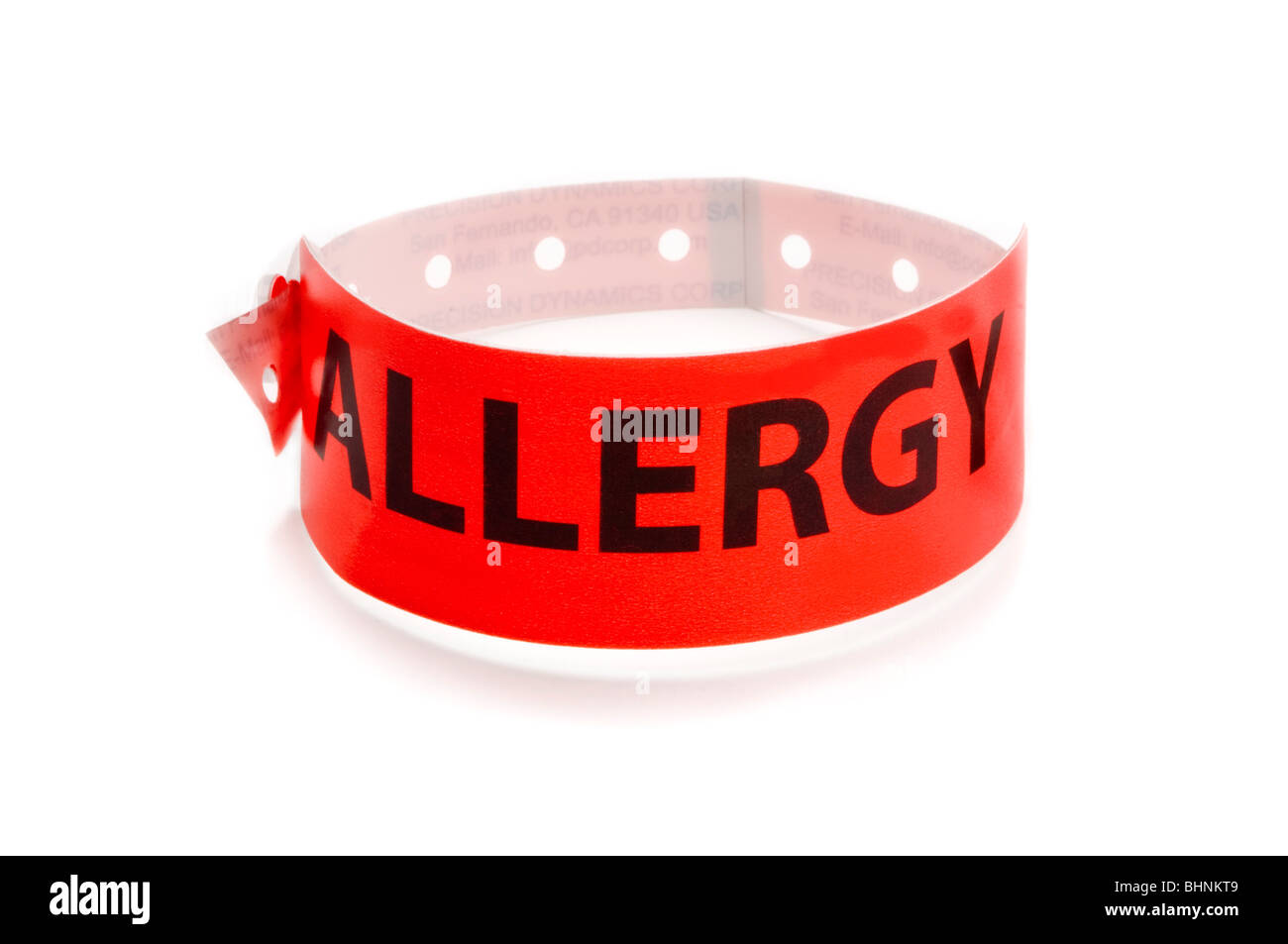Alergia hospital pulsera Foto de stock