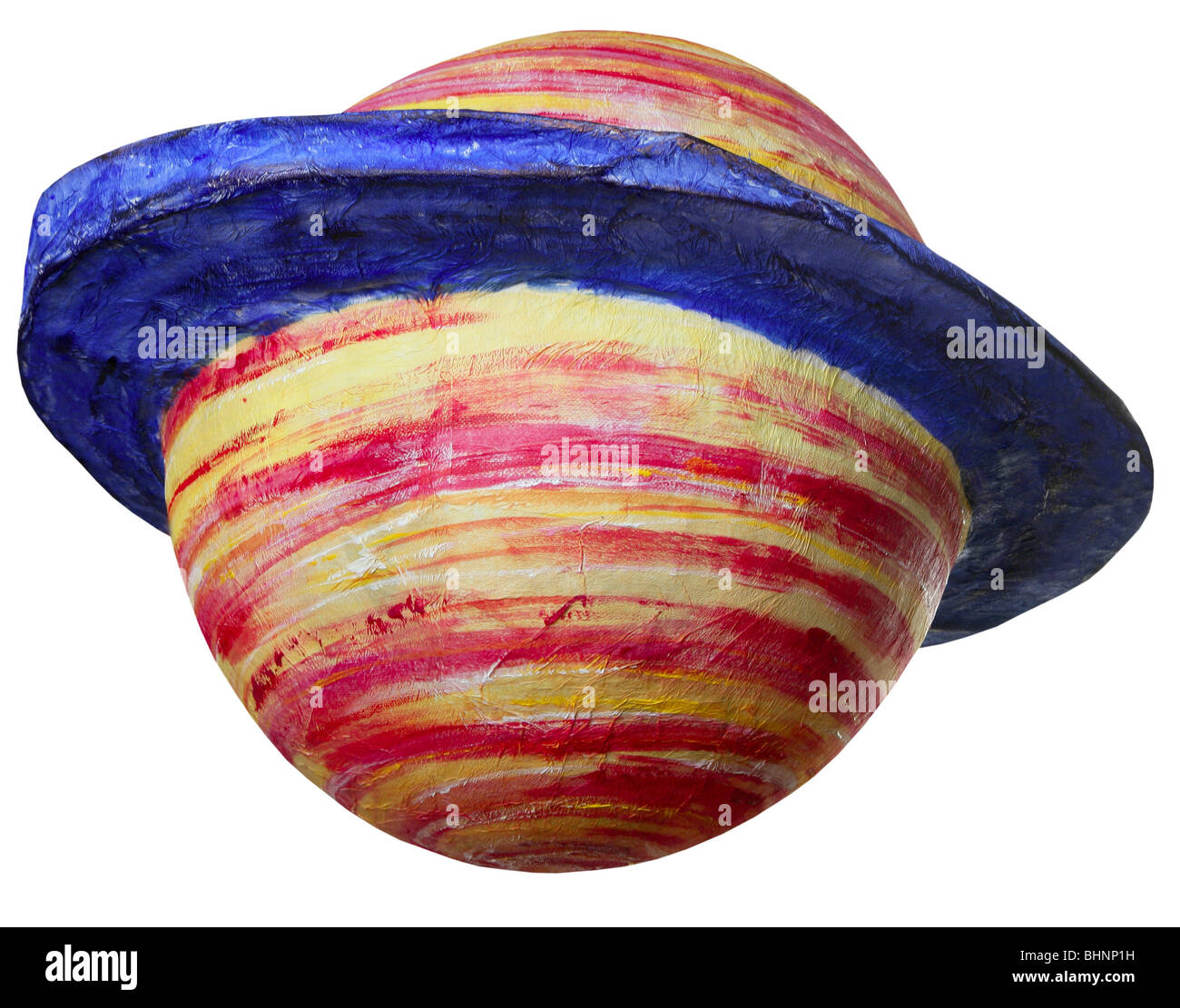 Colorida fantasía artesanal espacio planeta aislado en blanco Foto de stock