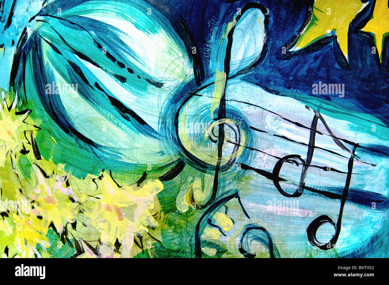 Música, Pintura y notas Fotografía de stock - Alamy