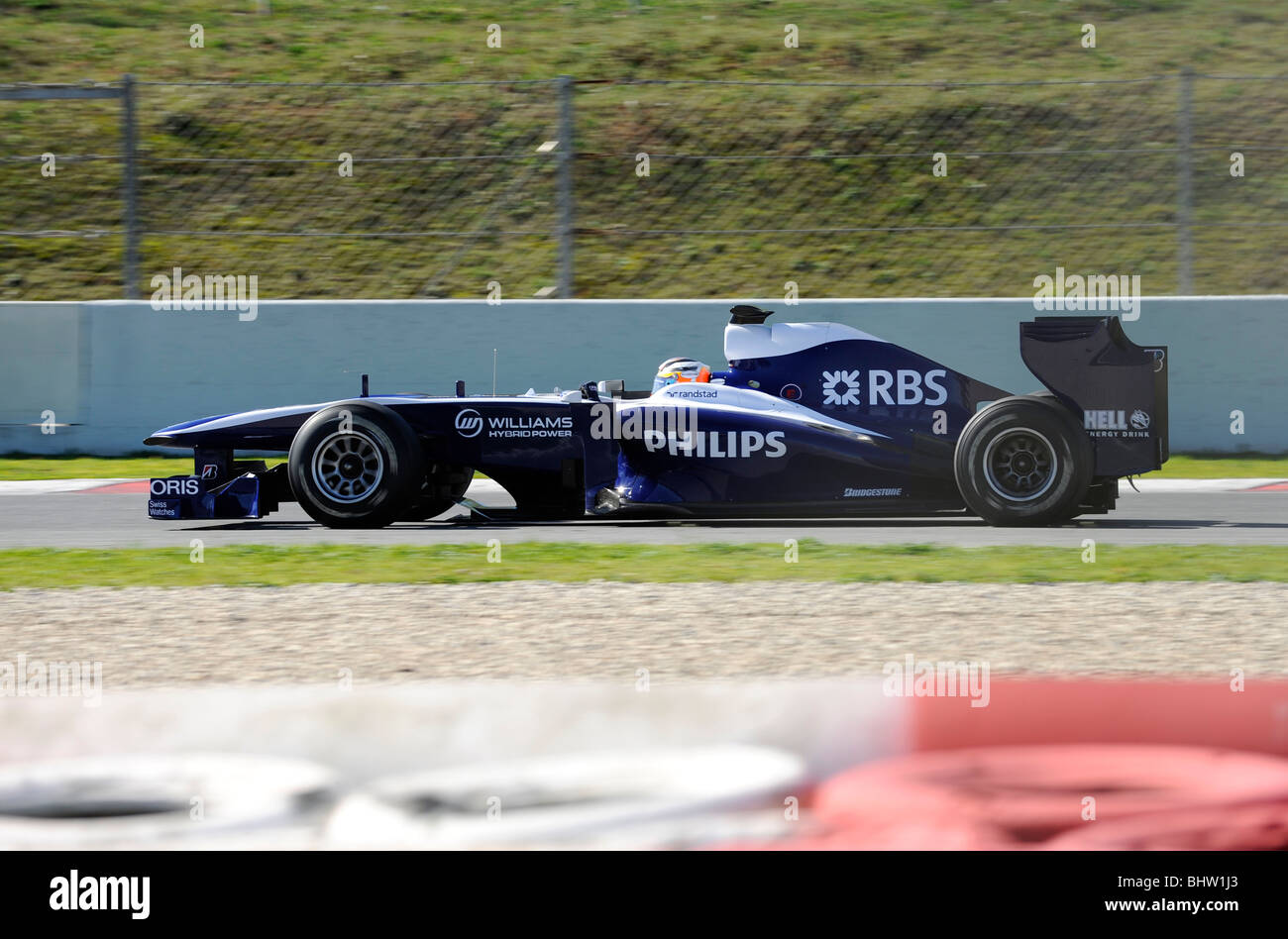 Nico Hülkenberg corriendo para el equipo Williams durante la realización de pruebas en el Circuit de Catalunya, Montmelo, España 2010 Foto de stock