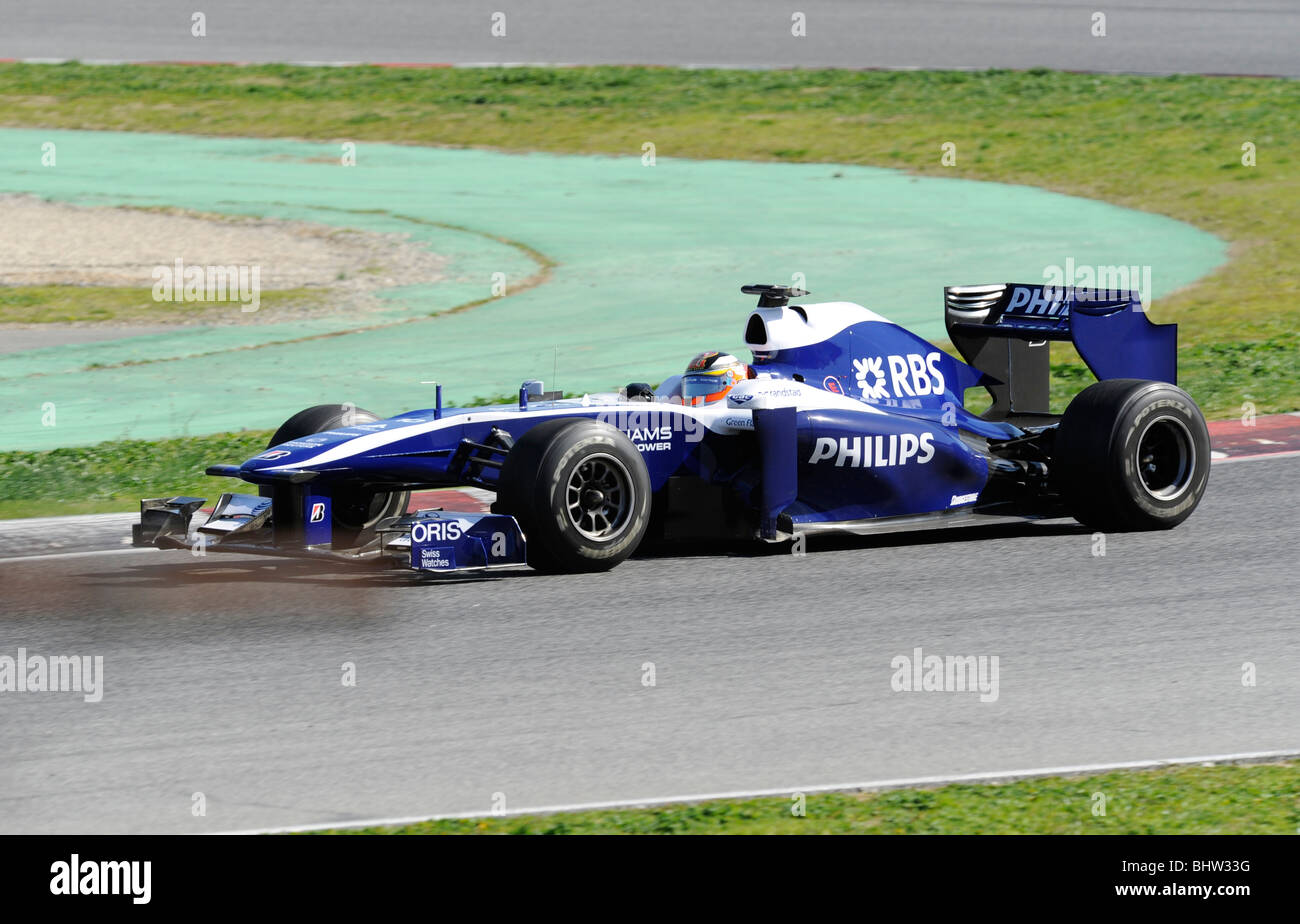 Nico Hülkenberg corriendo para el equipo Williams durante la realización de pruebas en el Circuit de Catalunya, Montmelo, España 2010 Foto de stock