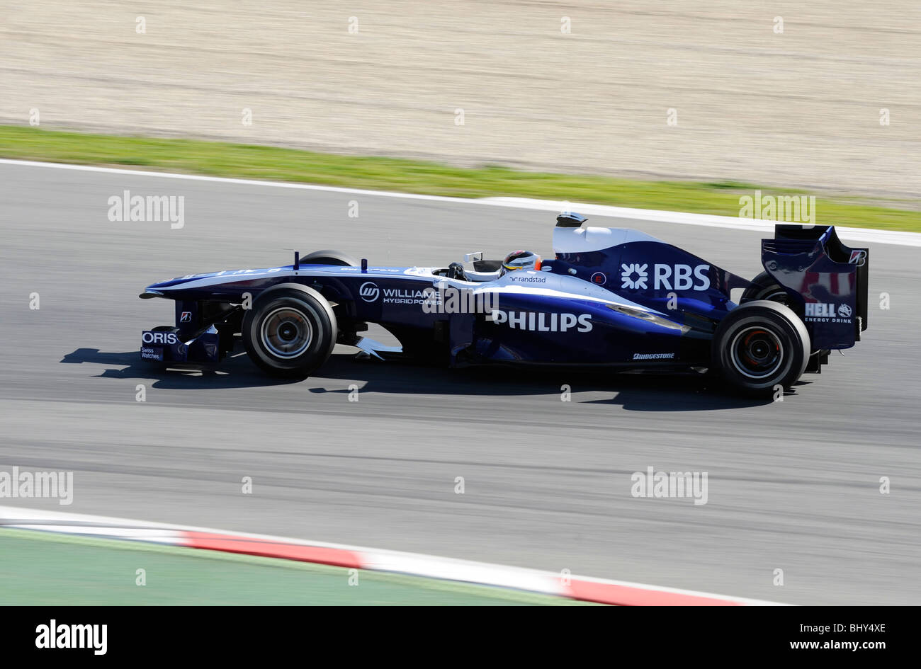 Nico Hülkenberg corriendo para el equipo Williams durante la realización de pruebas en el Circuit de Catalunya, Montmelo, España 2010 Foto de stock