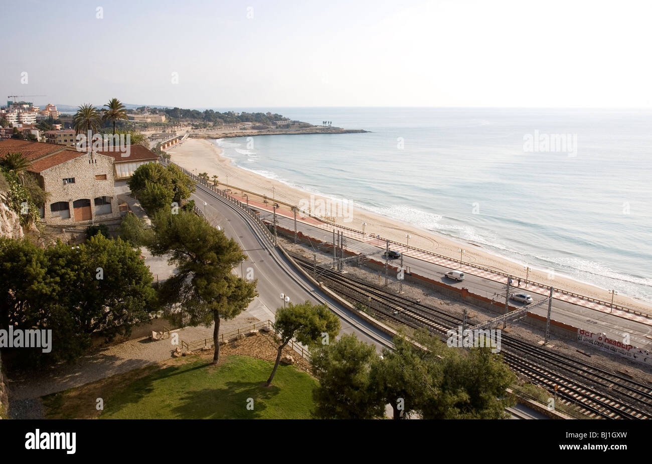 Red ferroviaria - Tarragona - Spain Foto de stock