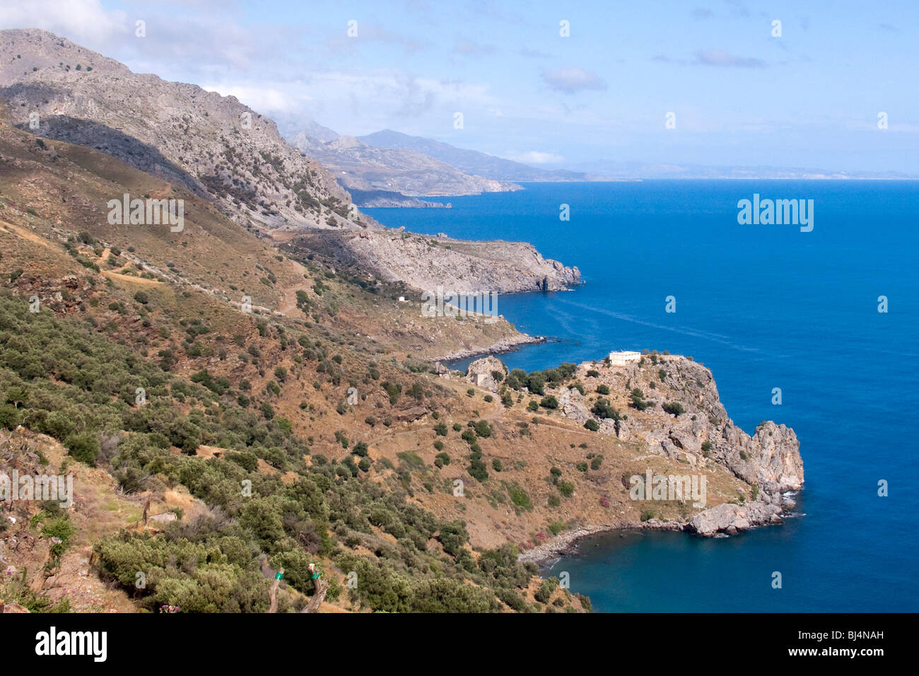 El paisaje costero cerca de Plakias, Creta, Grecia, Europa Foto de stock