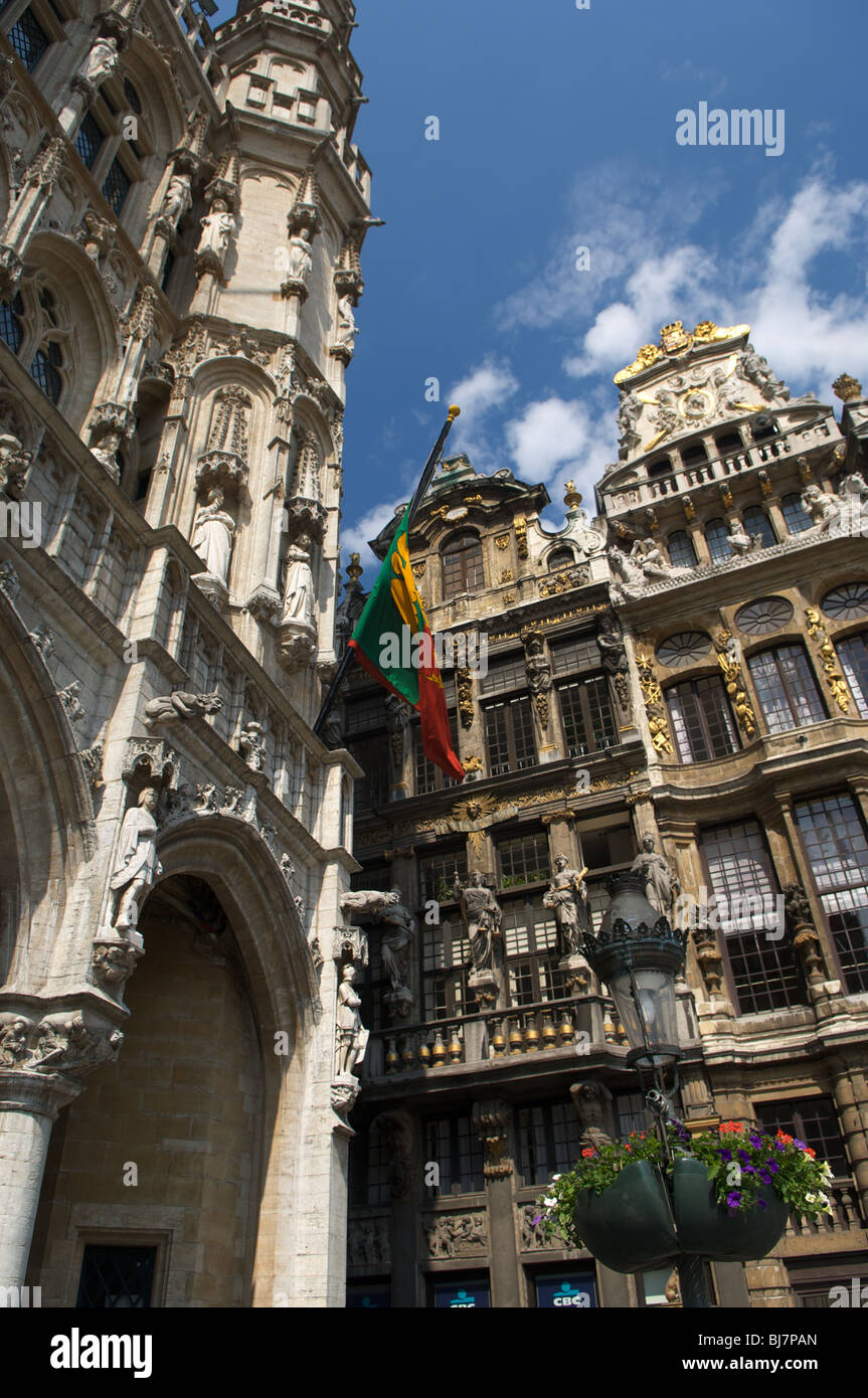 La Grand Place, o plaza principal, Bruselas, Bélgica Foto de stock