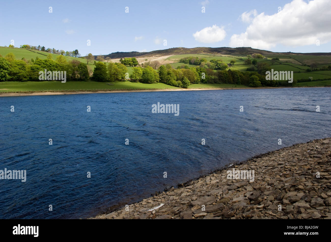 Depósito Ladybower en el Peak District National Park Foto de stock