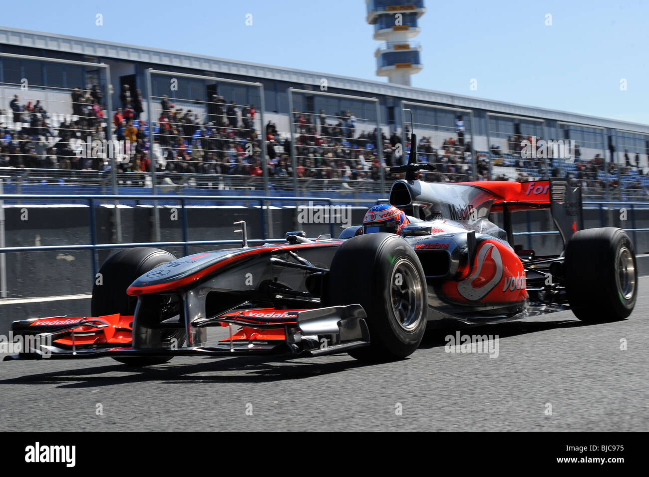 F1 de Fórmula 1 de mclaren Jenson Button Foto de stock