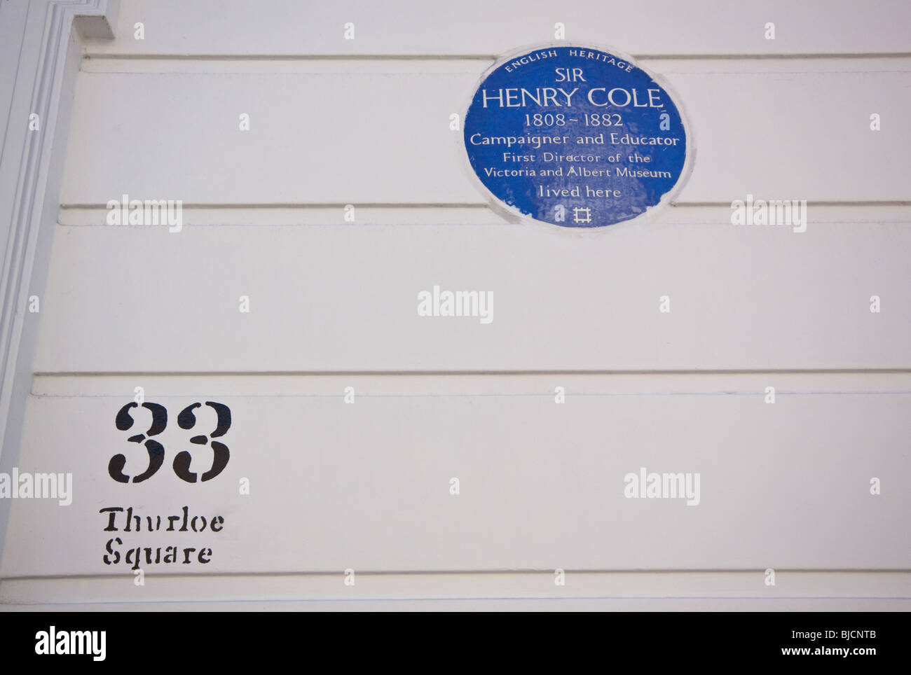 Placa azul en Londres por Sir Henry Cole, el primer Director del Museo Victoria & Albert. Foto de stock