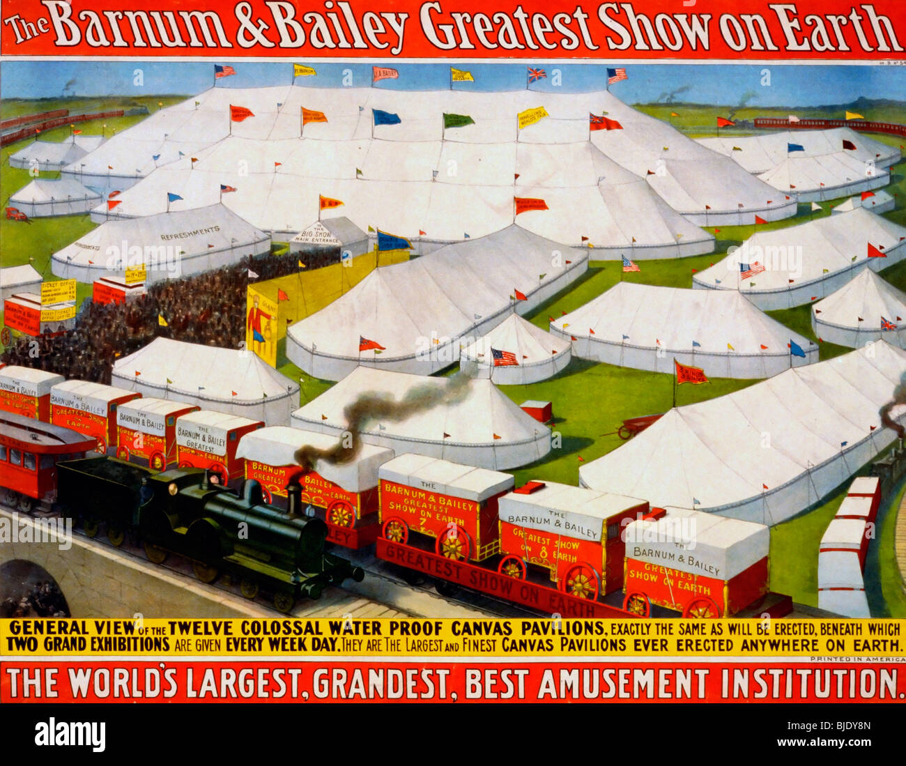 El Barnum & Bailey mayor espectáculo de la tierra, el más grande del mundo, el más grandioso, institución mejor entretenimiento - 1899 Poster Foto de stock