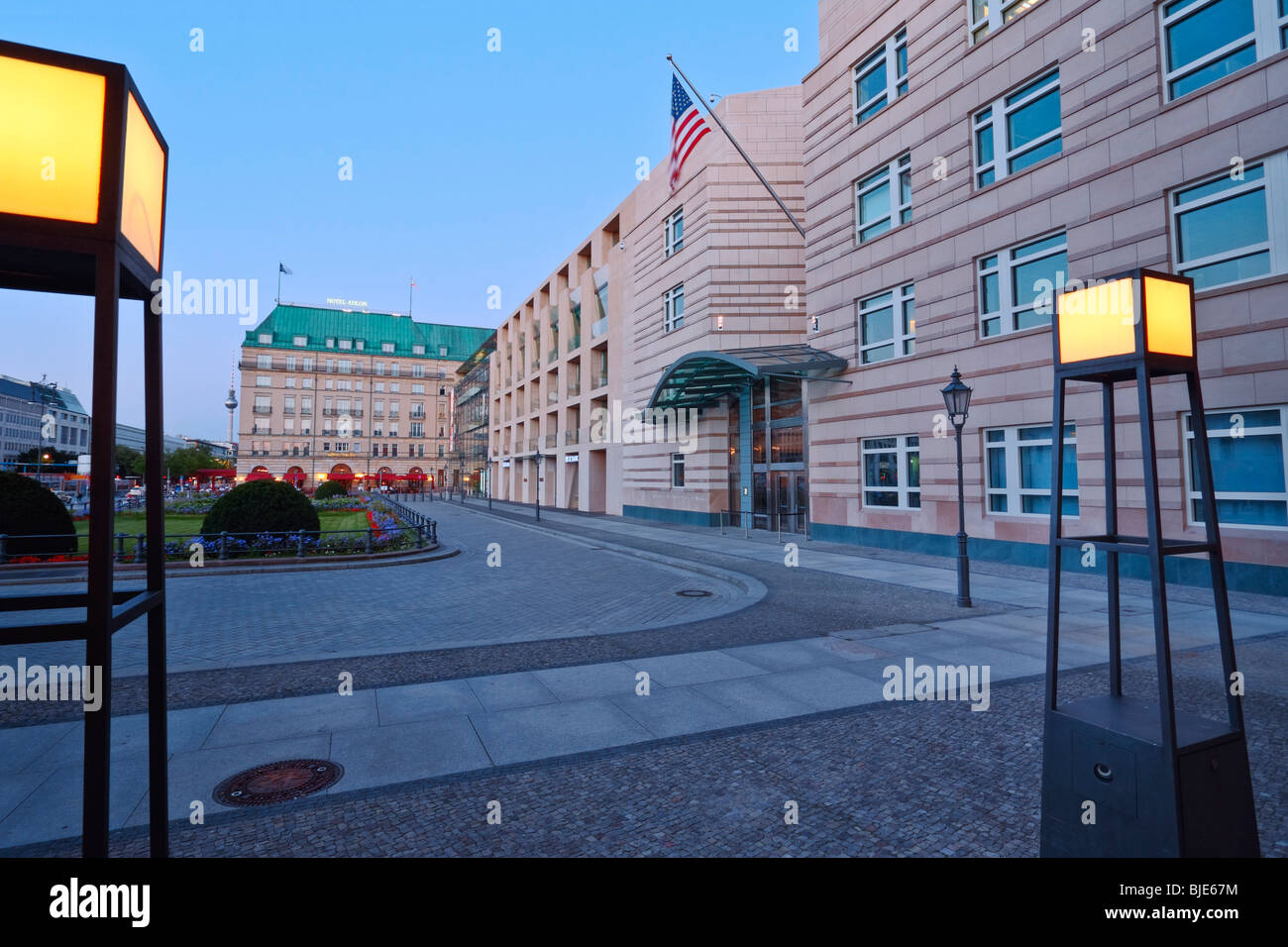 Embajada de los Estados Unidos de América en la Pariser Platz, Berlín, Alemania, Europa Foto de stock