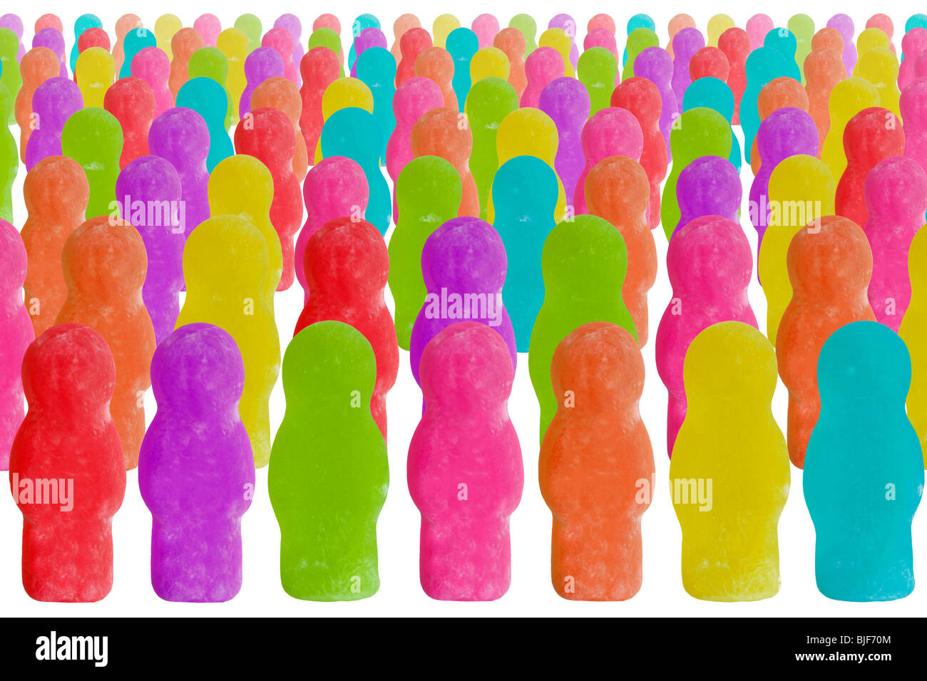 Serie jellybaby conceptual. Jellybabies en diferentes escenarios, representando el éxito,fallo,negocios,etc. Muy coloridas imágenes Foto de stock