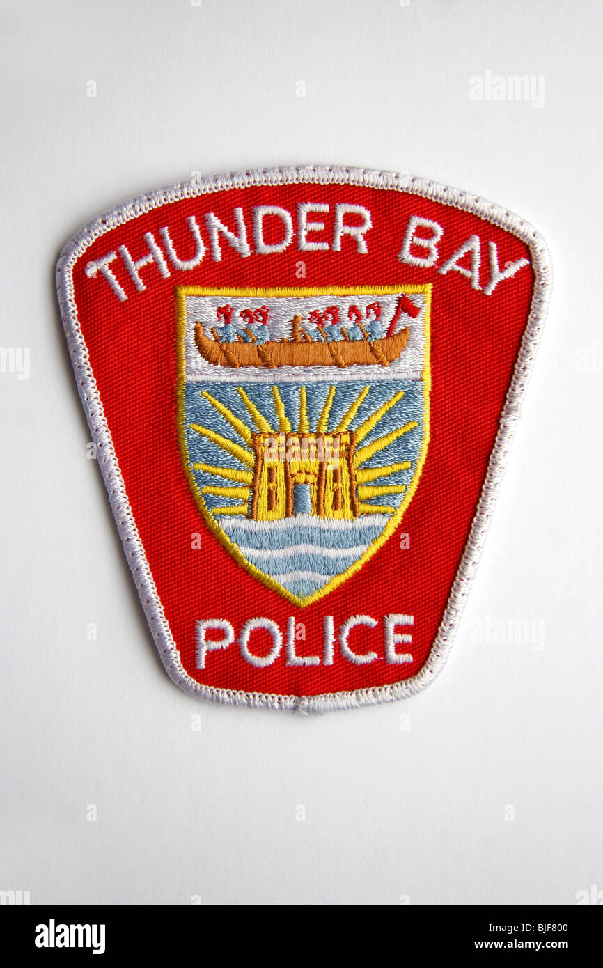 Parche de la policía de Thunder Bay, Ontario, Canadá Foto de stock