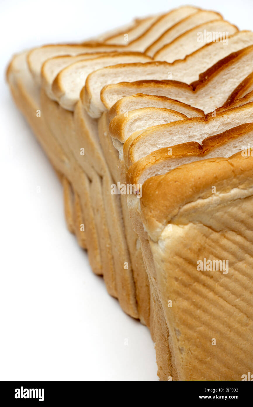 Pan blanco en rodajas gruesas Foto de stock