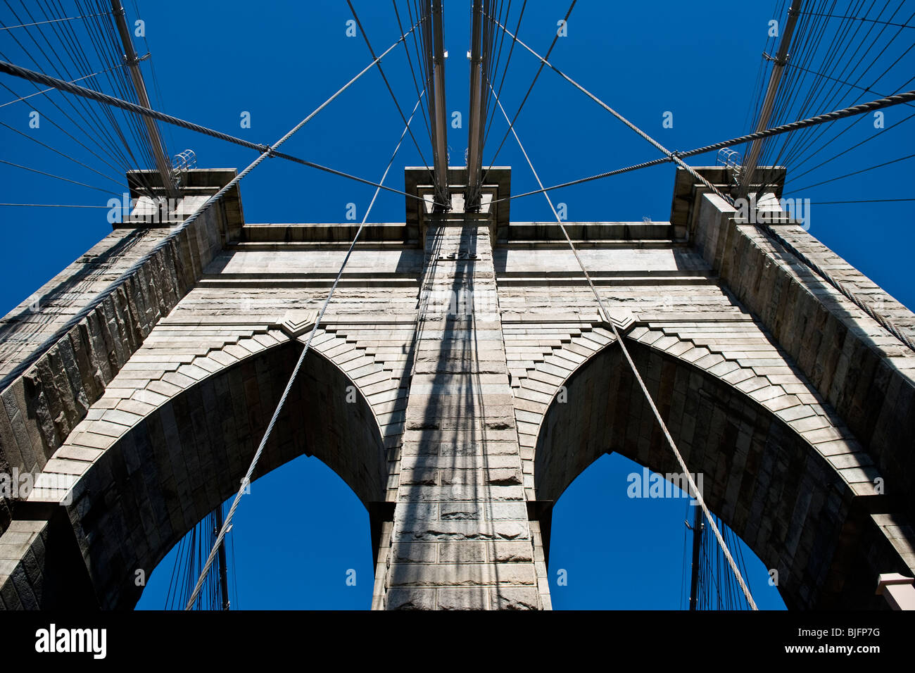 Estudio de Arquitectura - Puente de Brooklyn Nueva York - Septiembre 2009 Foto de stock