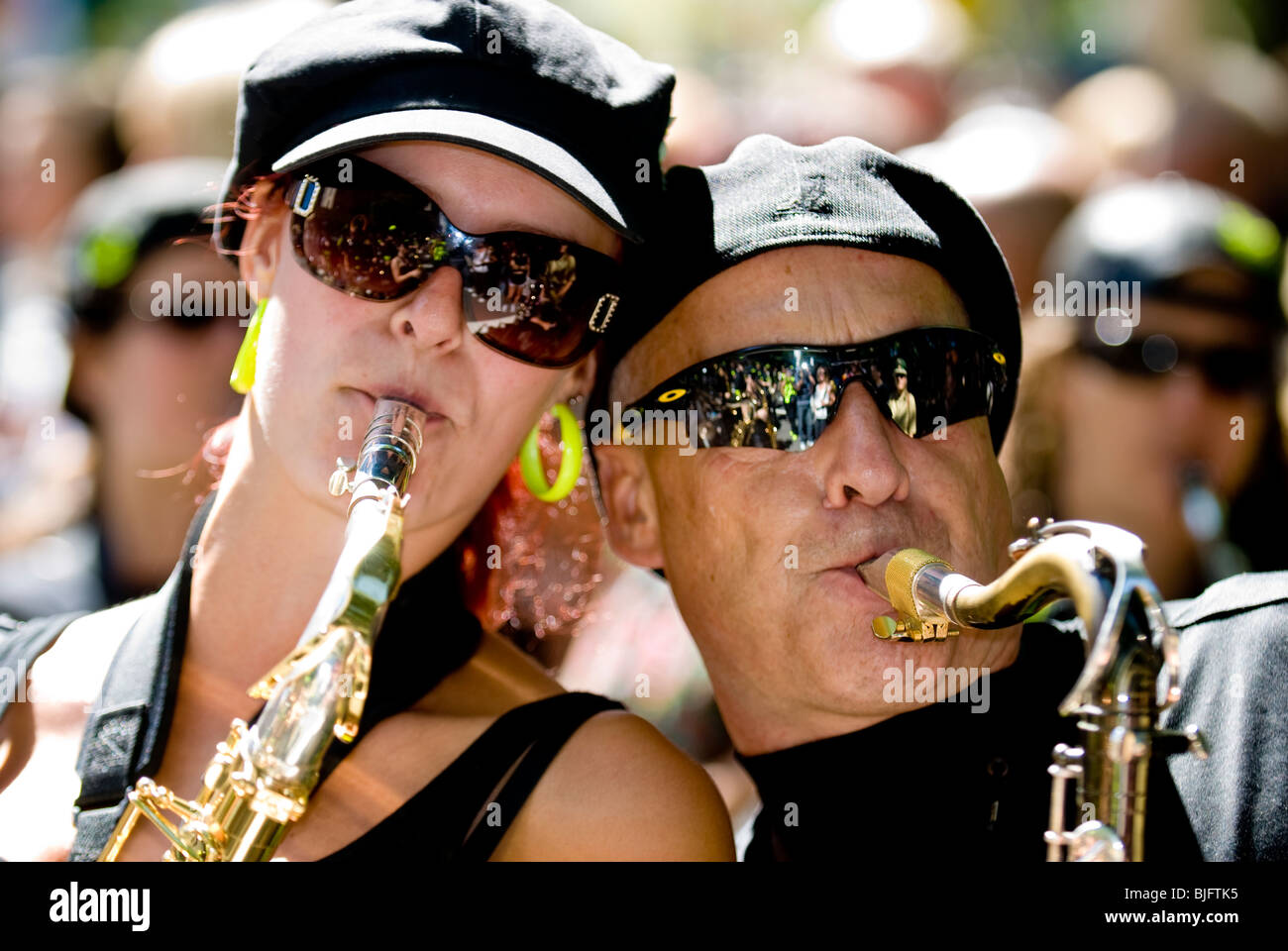 Los músicos de Jazz de la calle en la Ciudad de Nueva York, septiembre de 2009 Foto de stock