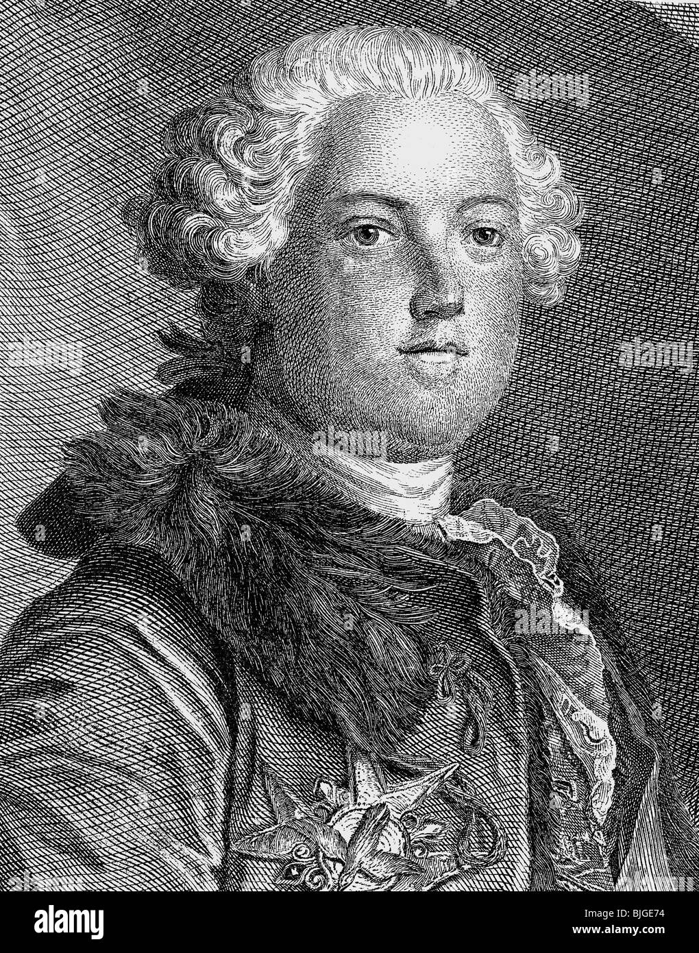 Luis XVI, 23.8.1754 - 21.1.1793, rey de Francia 10.5.1774 - 21.9.1792, retrato, como joven, grabado en cobre, circa 1770, , Artist's Copyright no ha de ser borrado Foto de stock