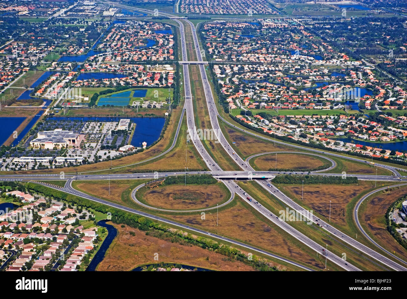 Vista aérea de la ciudad Foto de stock