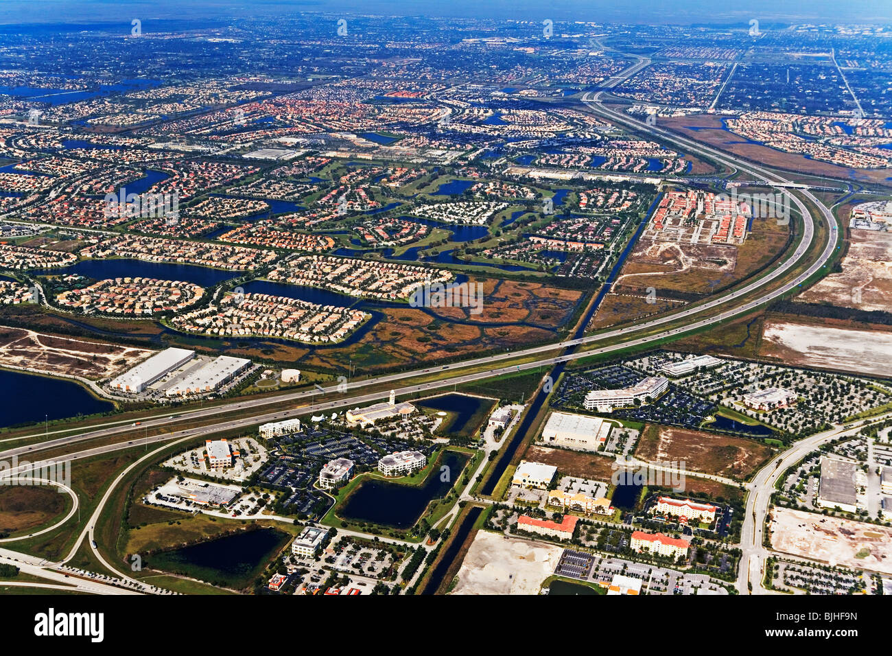 Vista aérea de la ciudad Foto de stock