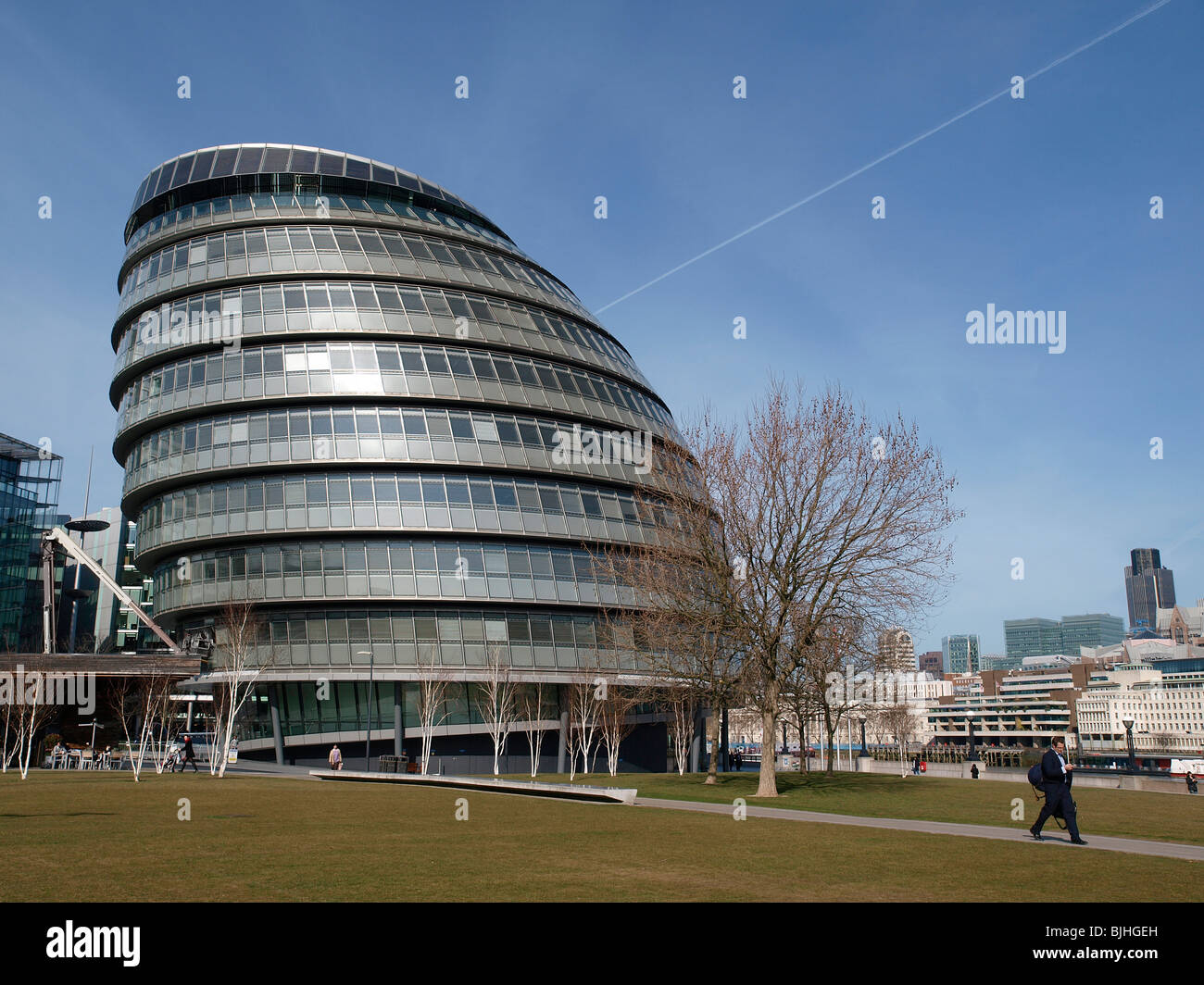 La Greater London Authority, City Hall, el Queen's Walk, Londres, London SE1 2AA Foto de stock