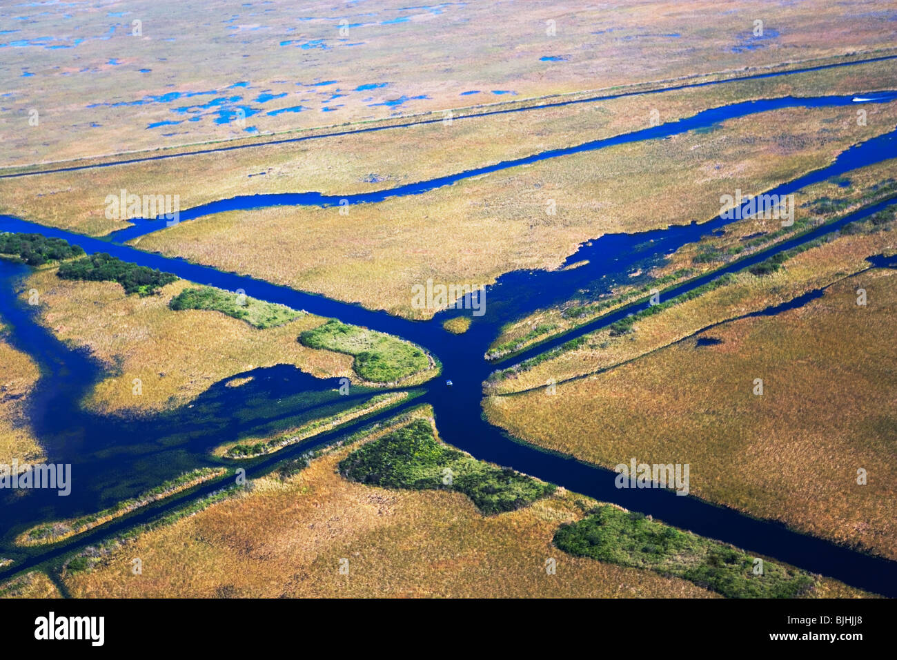 Vista aérea de marsh Foto de stock