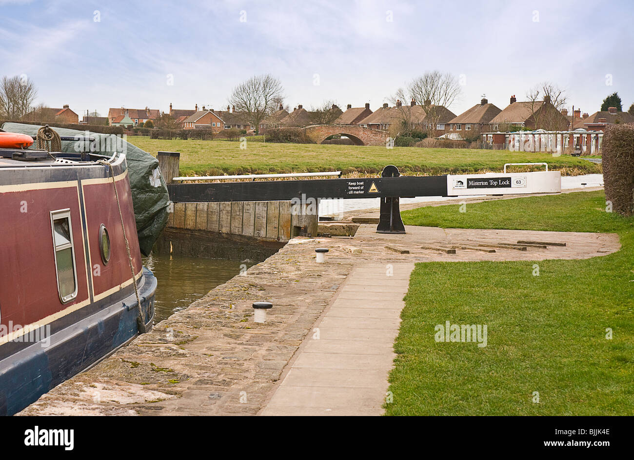 Misterton Top Lock, Chesterfield, Nottinghamshire Canal Foto de stock