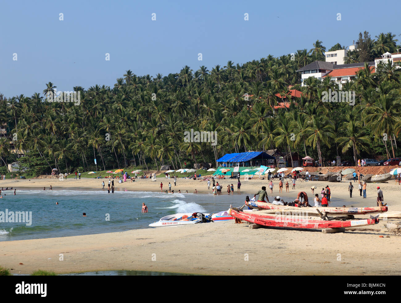 Playa Hawah, Kovalam, Malabarian costa Malabar, el estado de Kerala, India, Asia Foto de stock