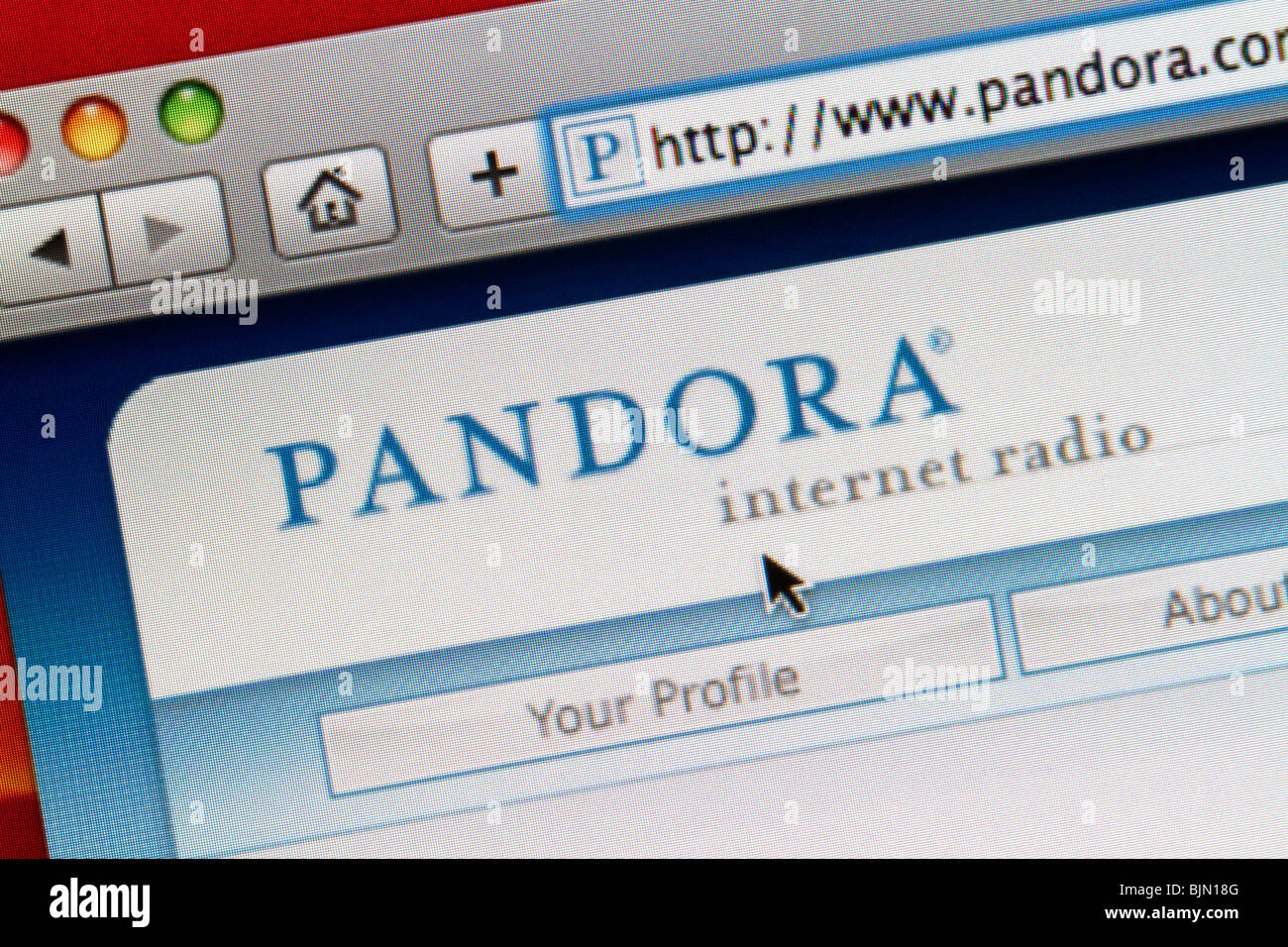 El sitio web de Pandora Internet radio música. pandora.com Fotografía de  stock - Alamy