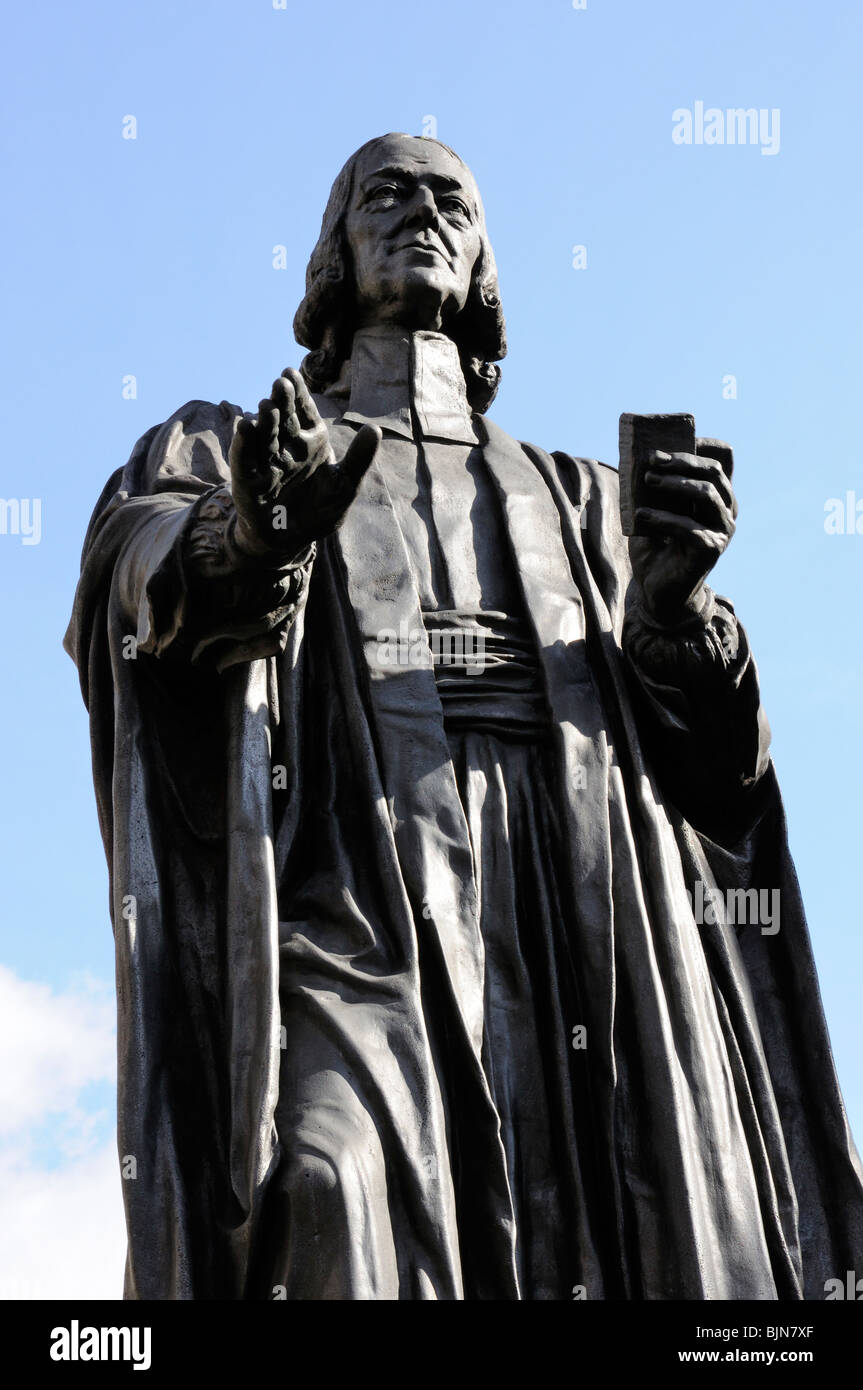 Estatua de Juan Wesley, City Road, Londres, Inglaterra, Reino Unido. Foto de stock