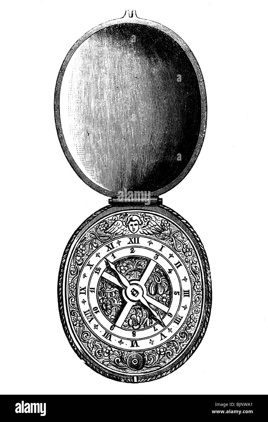 Relojes / relojes, reloj de bolsillo, siglo XVI, el en madera, histórico, histórico, marcar Fotografía de stock - Alamy