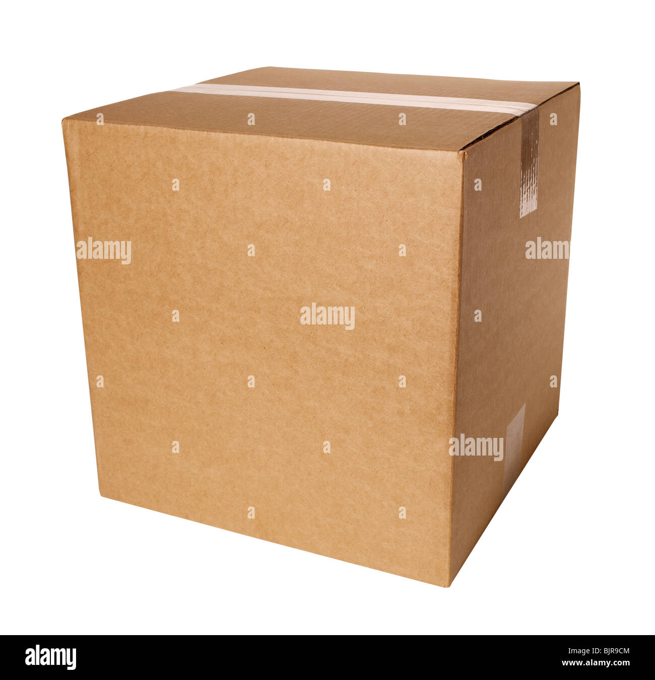 Caja contenedora de cartón marrón Foto de stock